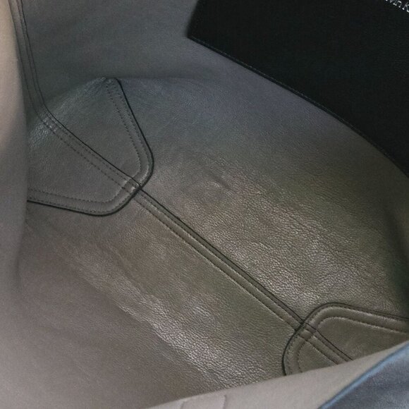 Calvin Klein Black Gray Reversible Leather Tote Bag Magnetic Closure Logo - Picture 14 of 14